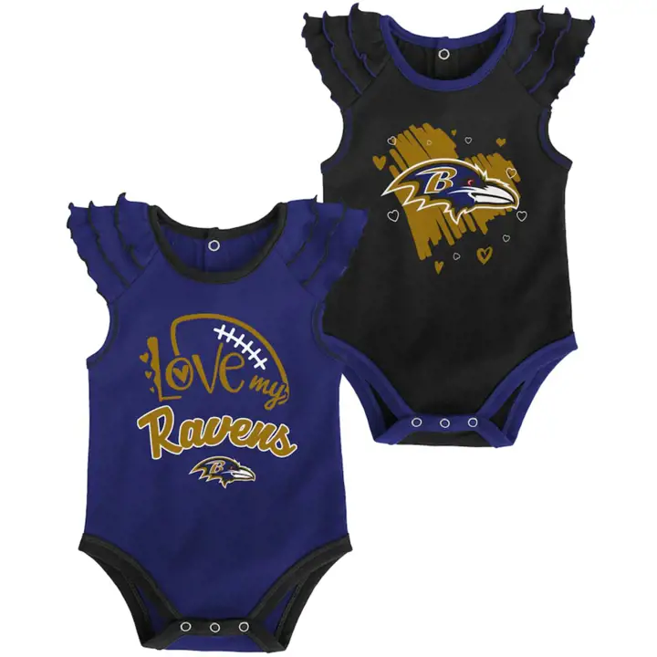 Ensemble 2 pièces Cache-cœur Nouveau-né NFL All Love Baltimore Ravens 21 pur