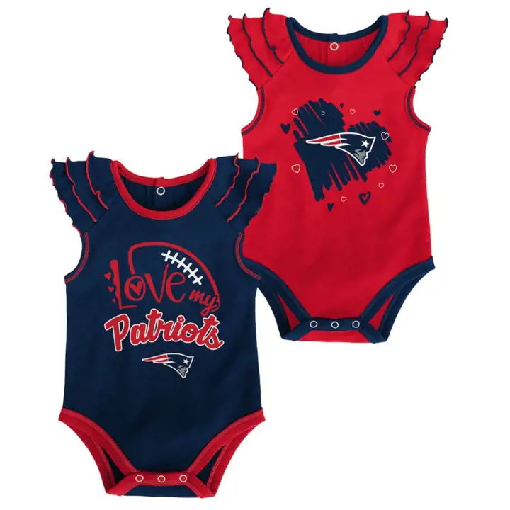 Ensemble 2 pièces grenouillère et bonnet NFL New England Patriots All Love pour nouveau-né 21