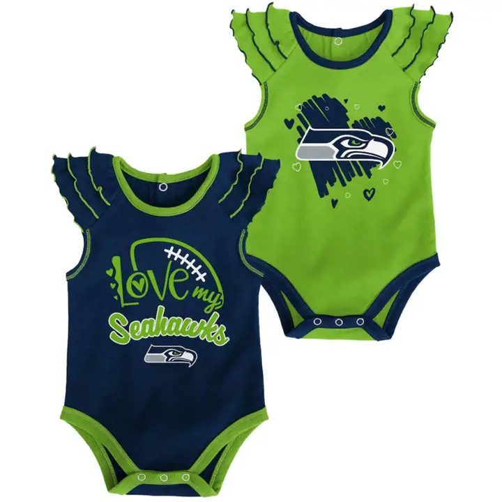Ensemble barboteuse 2 pièces Seattle Seahawks NFL Newborn All Love 21 Nav