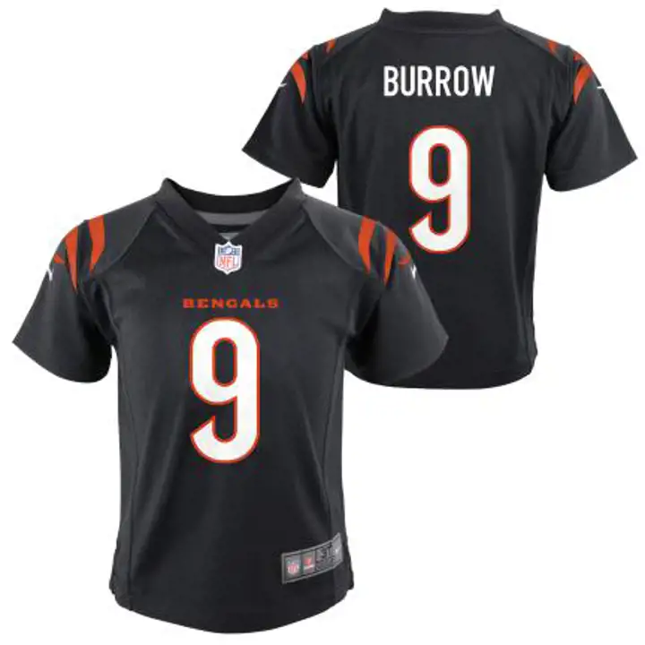 Maillot de jeu pour enfant NFL Cincinnati Bengals Burrow noir