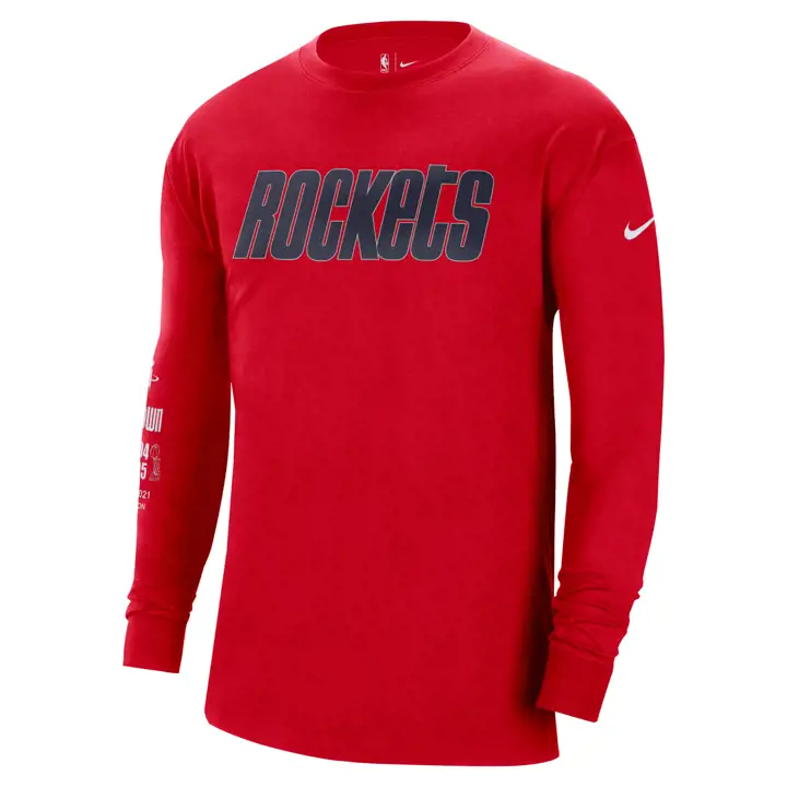 T-shirt à manches longues rouge NBA CTS Moment des Houston Rockets