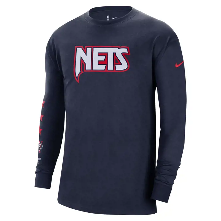 T-shirt à manches longues marine Brooklyn Nets NBA CTS Moment