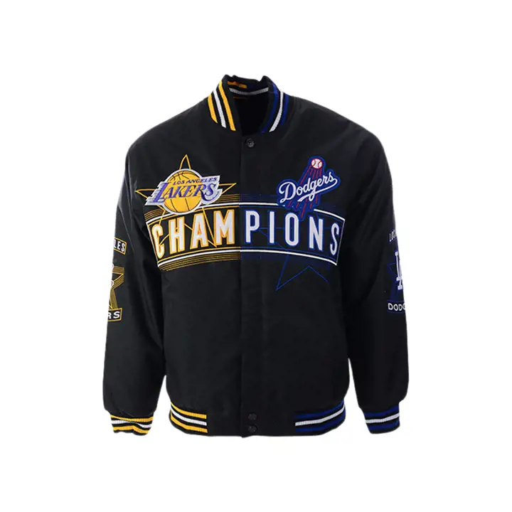 Los Angeles Dodgers MLB Blouson Poly-Twill Double Champion noir