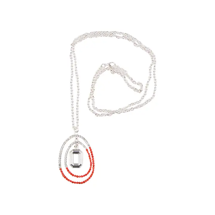 Collier à maillons en cristal des Buckeyes de l'Ohio State rouge/argenté