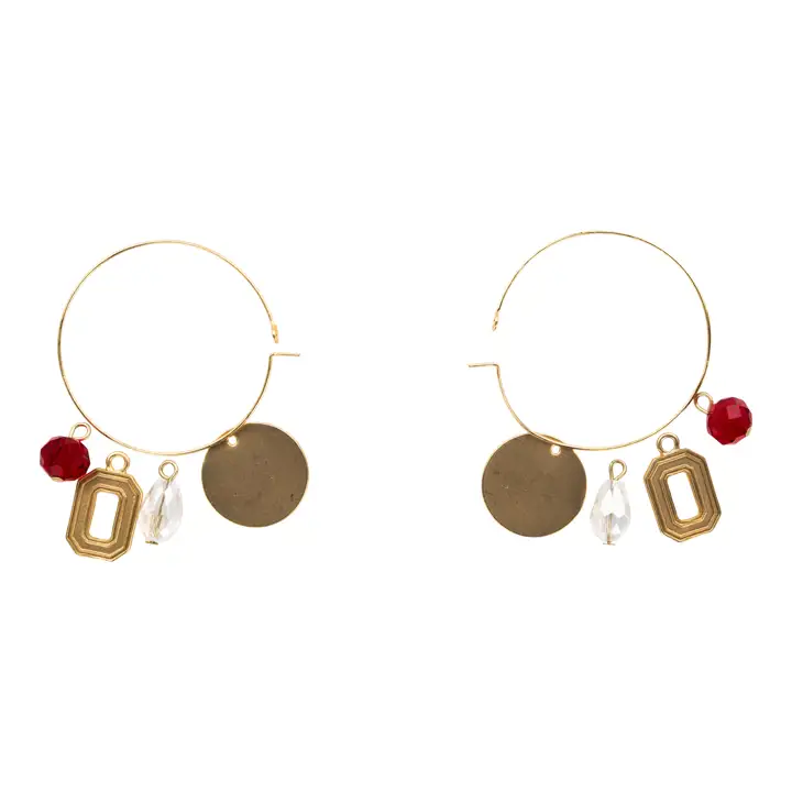 Boucles d'oreilles clous Ohio State Buckeyes logo or mat