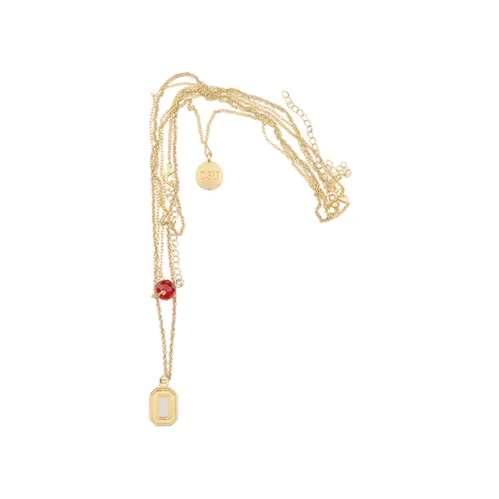 Collier Ohio State Buckeyes Logo Or Mat gl/rouge