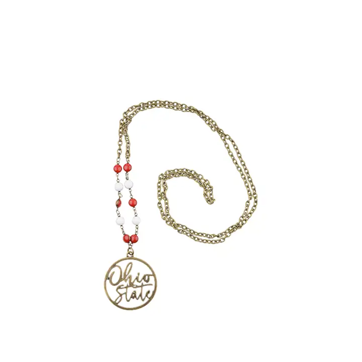 Collier slogan ajouré style vintage Ohio State Buckeyes noir