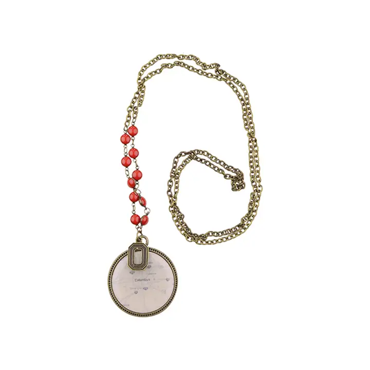 Collier carte logo style vintage Ohio State Buckeyes rouge/argent