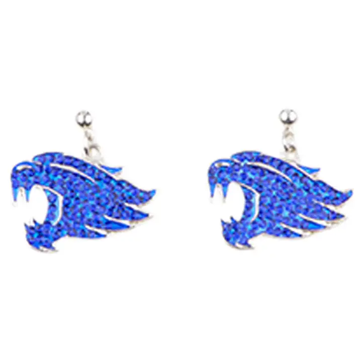 Boucles d'oreilles Kentucky Wildcats Logo en cristal bleu/argenté