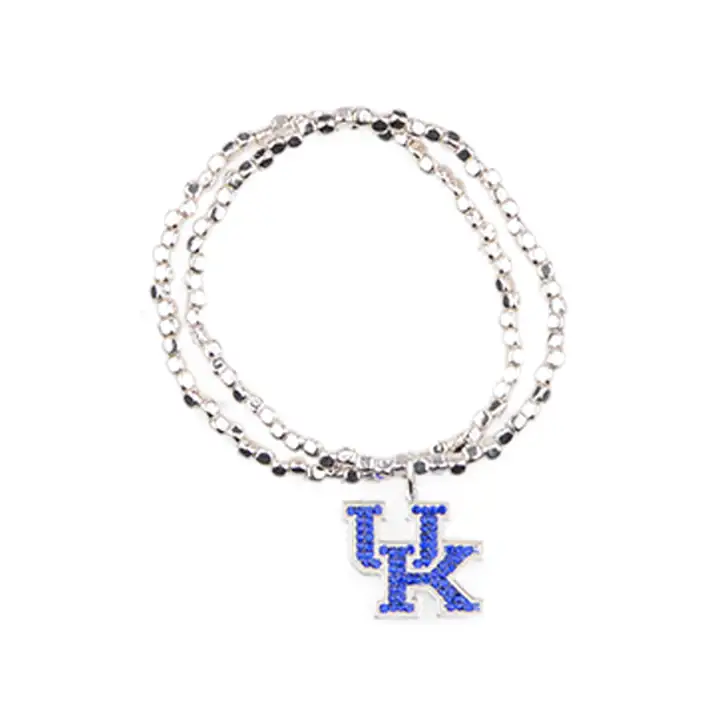 Bracelet extensible Kentucky Wildcats Crystal Logo bleu/argent