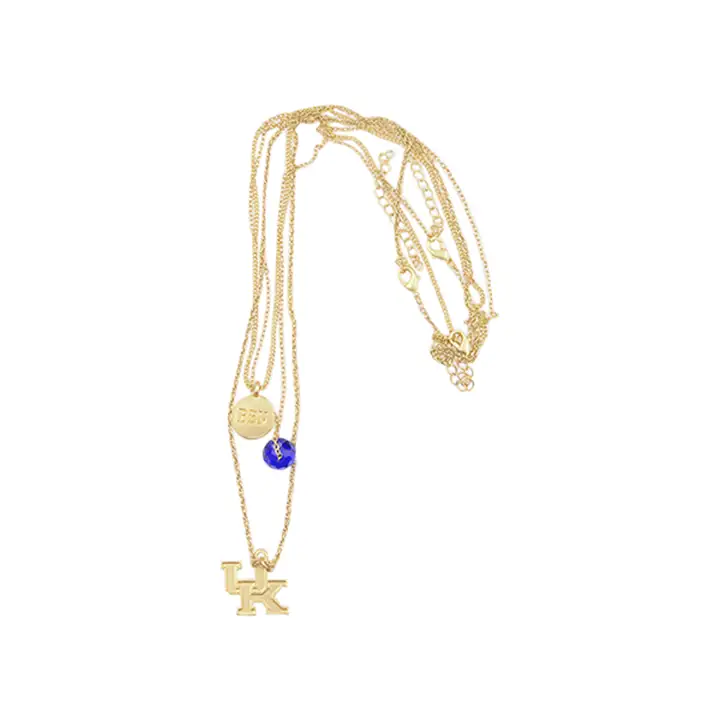 Collier Kentucky Wildcats logo doré mat gl/bleu