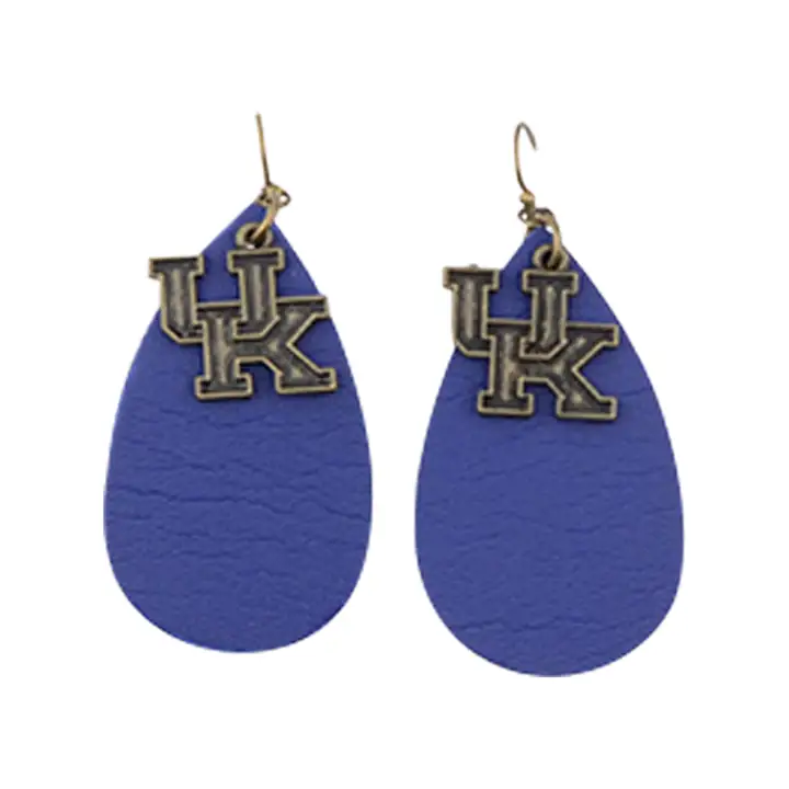 Boucles d'oreilles goutte de style vintage Kentucky Wildcats noir/bleu