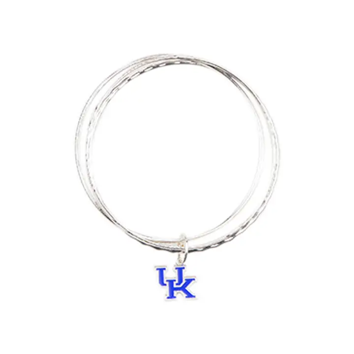 Bracelets joncs Kentucky Wildcats Logo bleu/argent