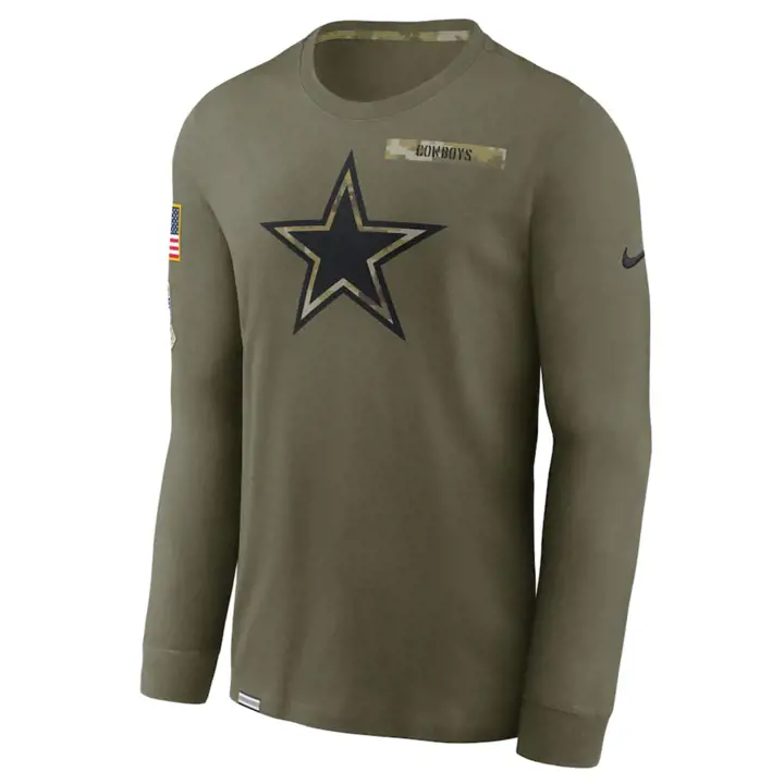 T-shirt à manches longues Dallas Cowboys NFL Salute to Service 21 vert
