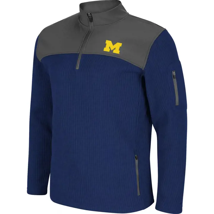 Michigan Wolverines NCAA Lemon Law 1/4 Zip 21 Marine/charbon