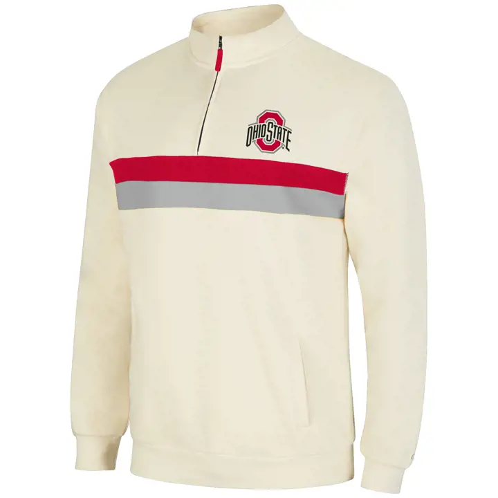 Ohio State Buckeyes NCAA Activités 1/4 Zip 21 crème