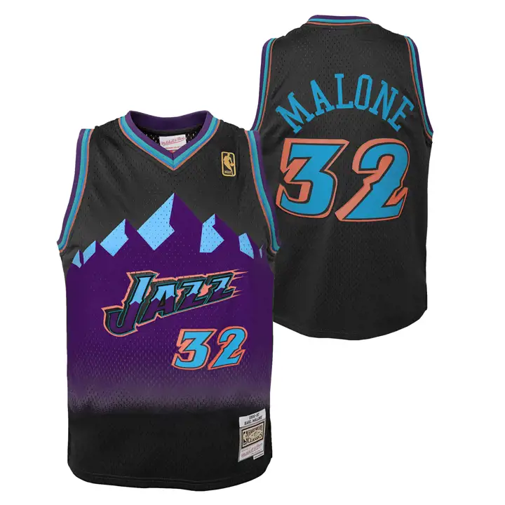 Maillot enfant Karl Malone des Utah Jazz NBA Reload Collection noir