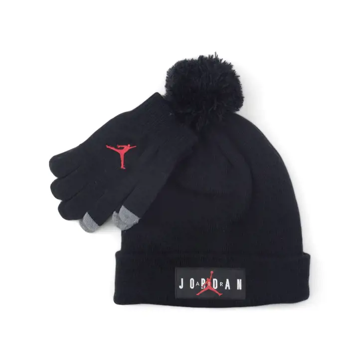 JORDAN HBR POM BONNET ENSEMBLE noir