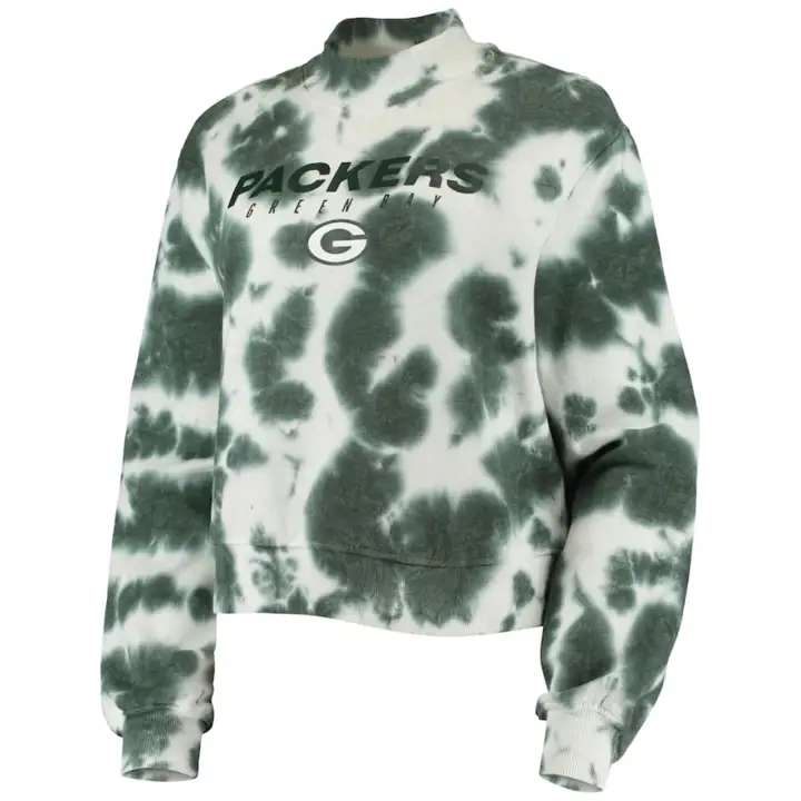 Haut à col montant délavé pour femme Green Bay Packers NFL 21 vert/blanc
