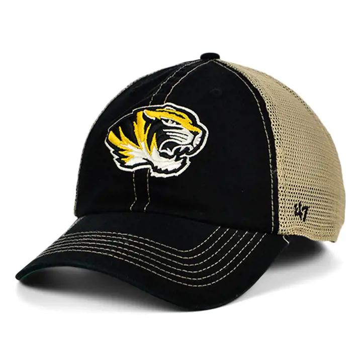 Casquette de baseball ajustable noire et naturelle « Trawler » des Tigers du Missouri de la NCAA