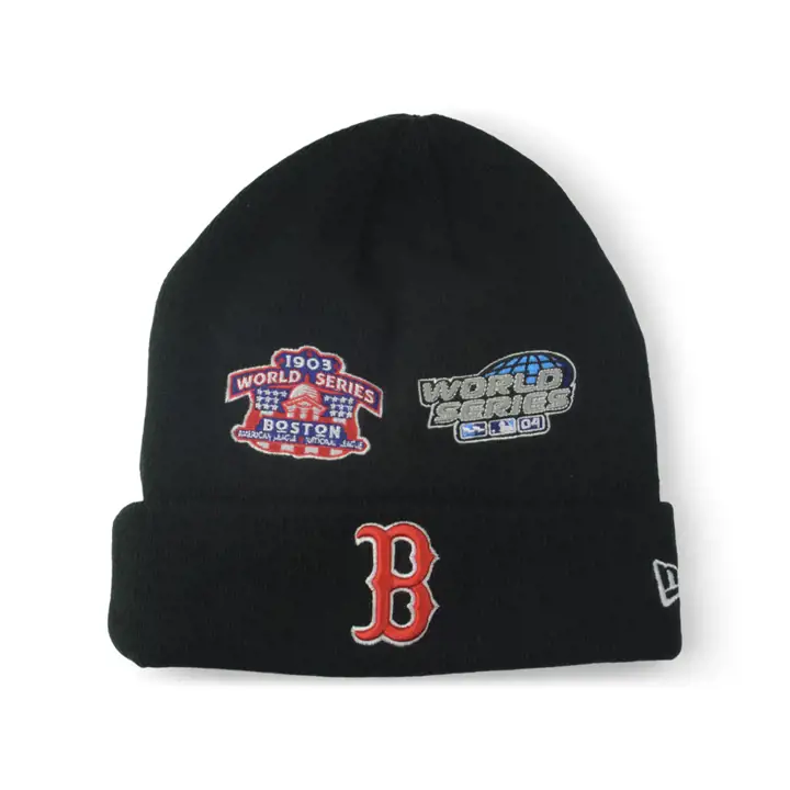 BONNET EN MAILLE BOSTON RED SOX MLB CHAMPION PATCH noir