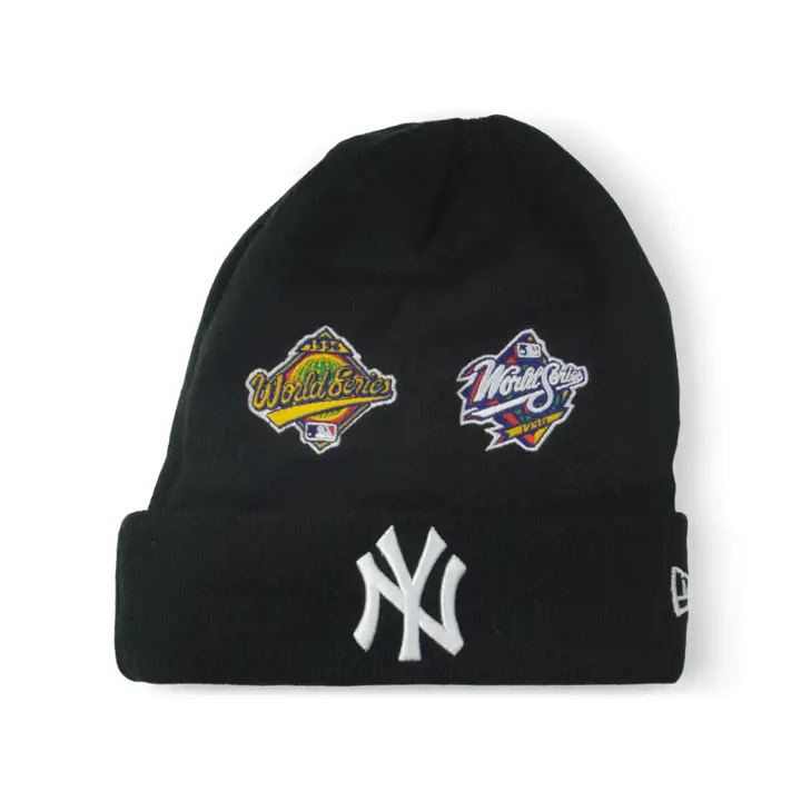 BONNET TRICOTÉ AVEC PATCH MLB CHAMPION NEW YORK YANKEES noir