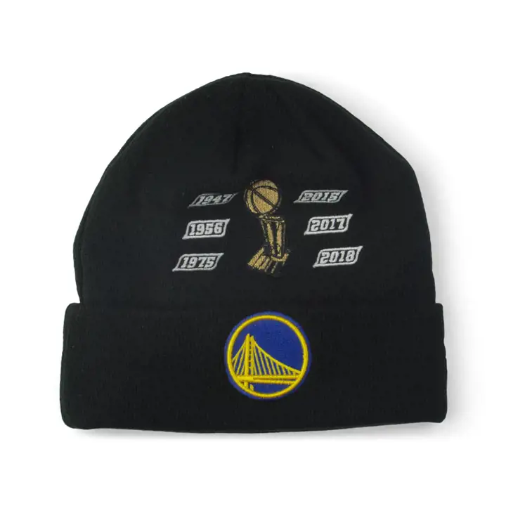 BONNET TRICOTÉ NBA CHAMPION GOLDEN STATE WARRIORS noir