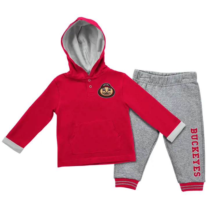 Ensemble Poppies NCAA 21 pour bébé Buckeyes de l'Ohio State Rouge/Gris