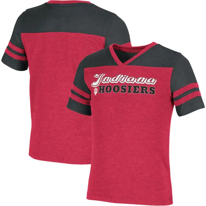 T-shirt Aloha NCAA pour jeunes filles Indiana Hoosiers 21 cramoisi/gris