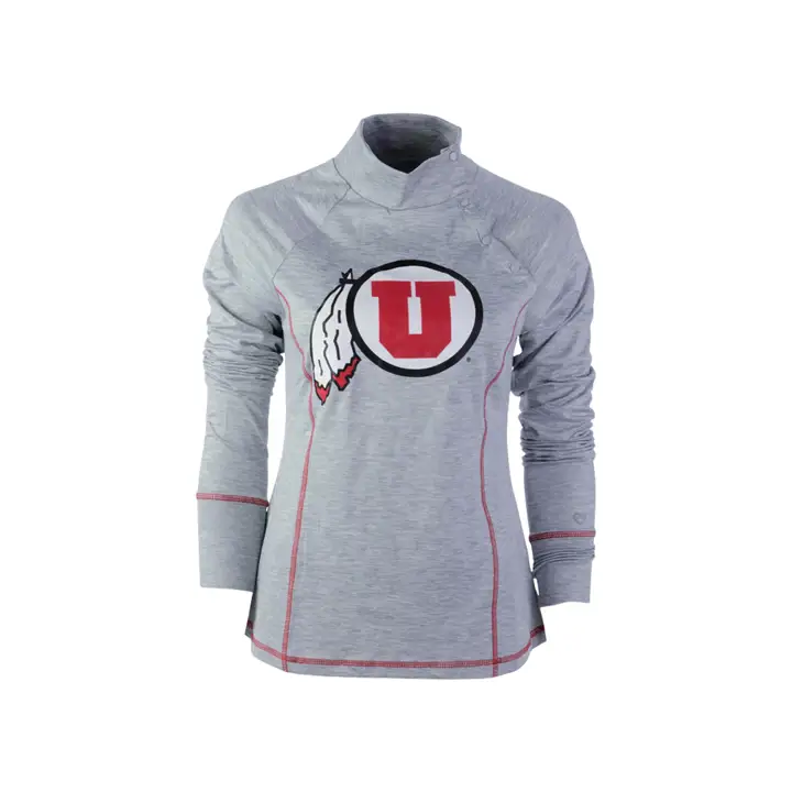 Frites au fromage pour femmes NCAA Utah Utes 1/4 bouton-pression gris/rouge