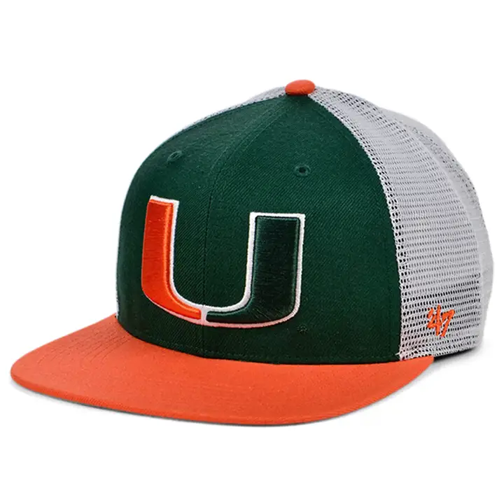 Casquette filet réglable Miami Hurricanes NCAA Gambino VERT/BLANC
