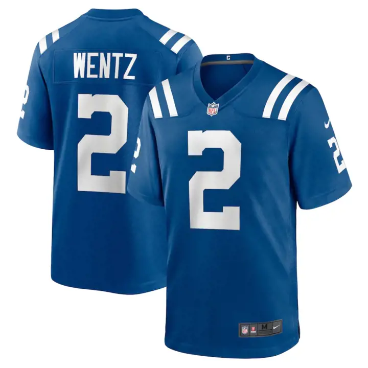 Maillot de match NFL COLTS Carson Wentz BLEU
