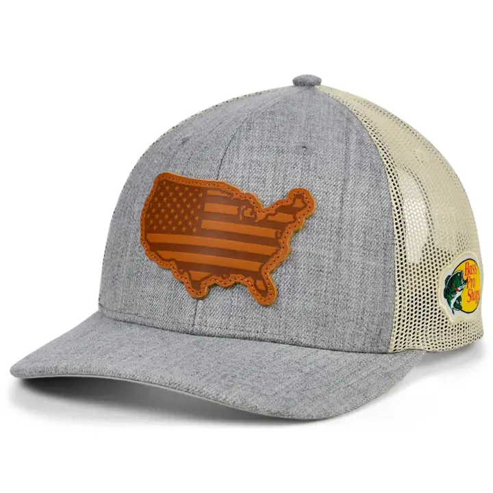 USA BPS/LC HEATHER LEATHER USA ÉCUSSON AVANT TRUCKER GRIS CHINÉ/BLANC