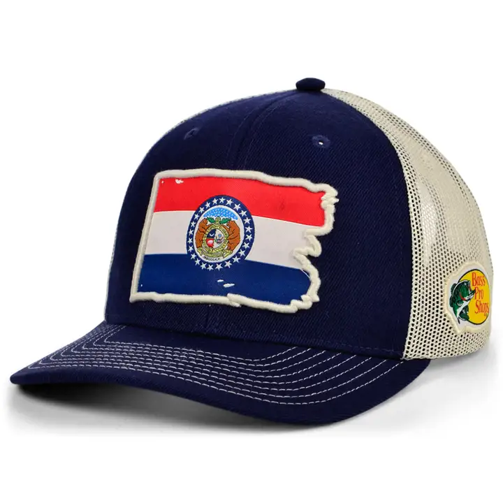 MISSOURI BPS/LC CASQUETTE TRUCKER DRAPEAU DÉCHIRÉ BLEU MARINE/BLANC