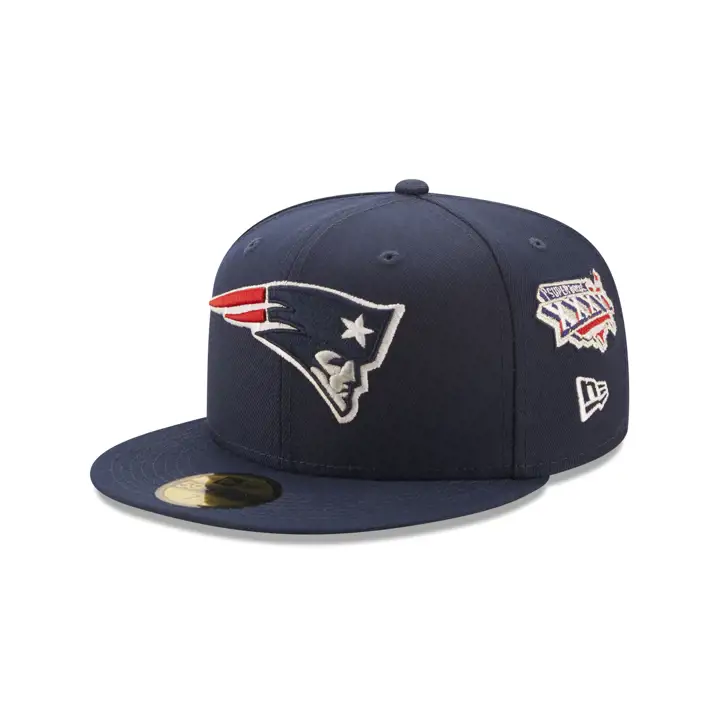 Casquette 59FIFTY NFL New England Patriots Super Bowl Multi-Patch marine