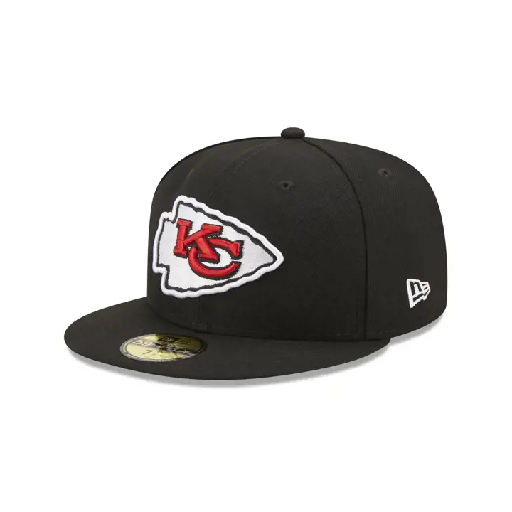 Casquette 59FIFTY NFL Kansas City Chiefs Patch Anniversaire Noire