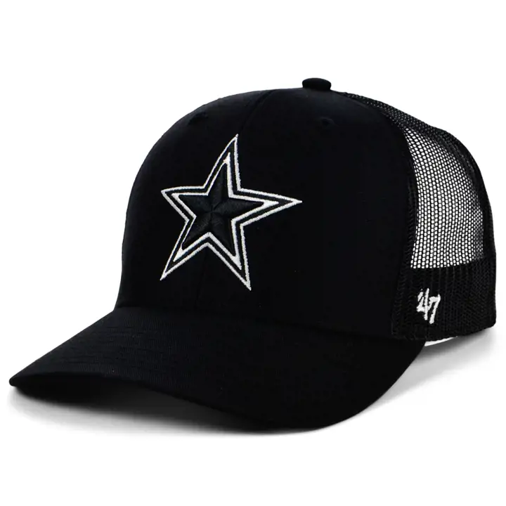 Casquette de camionneur noire et blanche Dallas Cowboys NFL '47