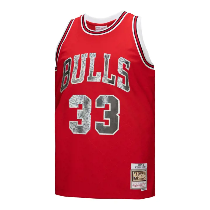 Maillot des Bulls NBA 75e anniversaire Scottie Pippen ROUGE