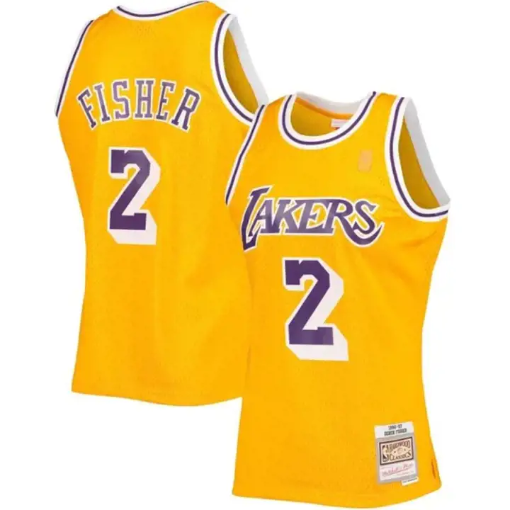 Maillot NBA M&N Swingman Derek Fisher Lakers de Los Angeles Jaune