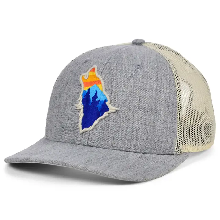 Loup Hurlant Animal Vues Recadrées Casquette Trucker Courbée H-GRIS/AST