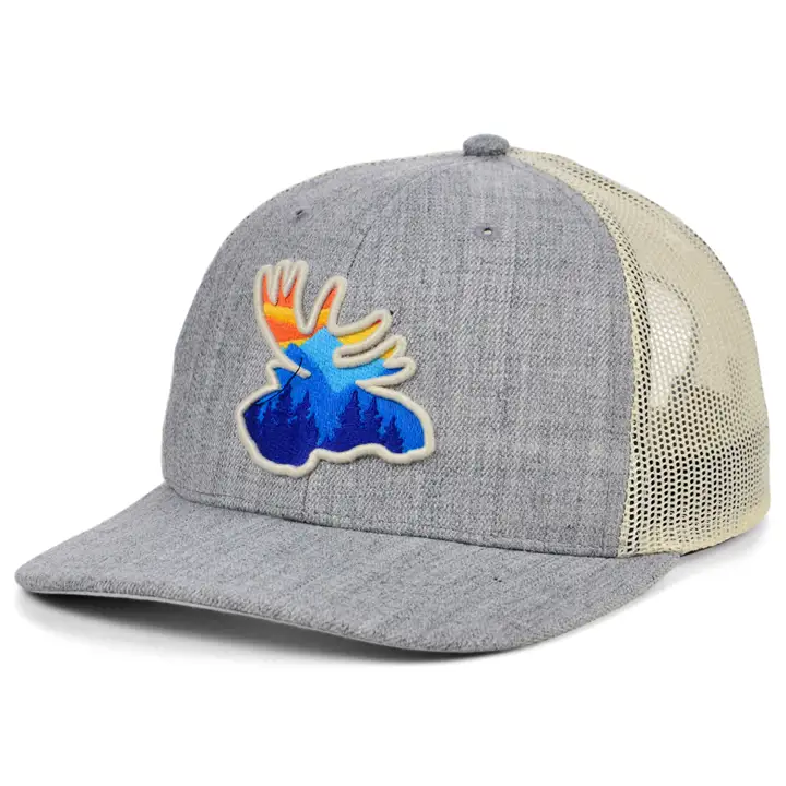 MOOSE Animal Crop Views Casquette Trucker incurvée GRIS CHINÉ/BLEU ASTR