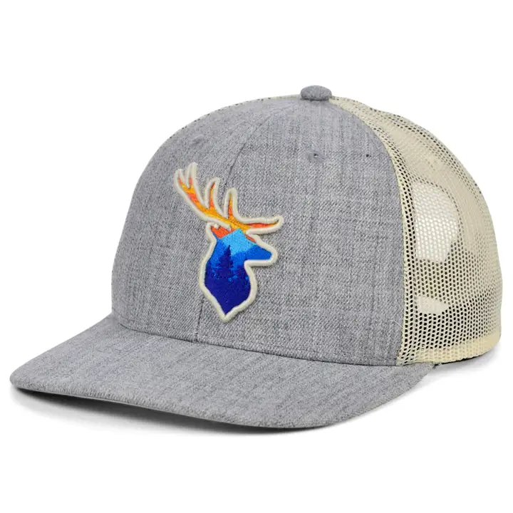 DEER Animal Crop Views Casquette Trucker Incurvée H-GRIS/AST