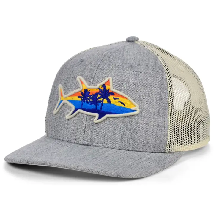 Vues de l'île au thon Casquette de camionneur incurvée GRIS FONCÉ/AST