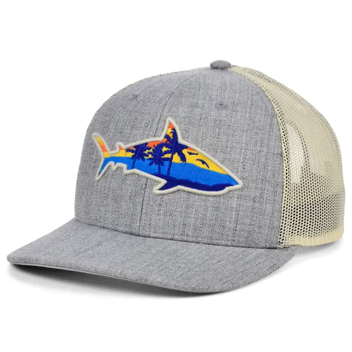 Shark Fish Crop Vues Island Trucker H-GRIS/AST