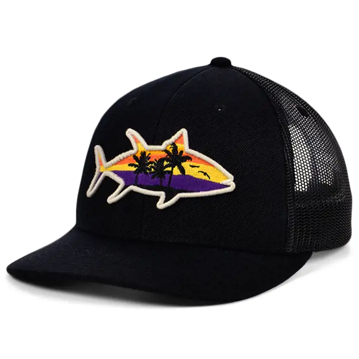 Casquette trucker incurvée "Tuna Fish Night Views" BLK/AST
