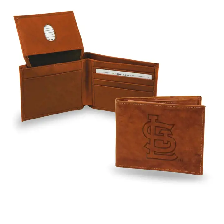 Portefeuille en cuir véritable St. Louis Cardinals marron
