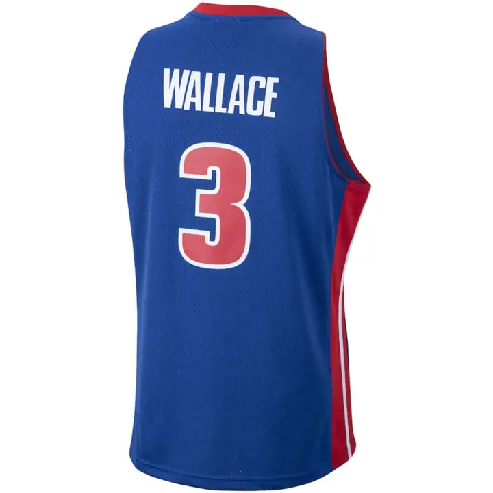 Maillot NBA M&N Swingman Detroit Pistons Wallace bleu