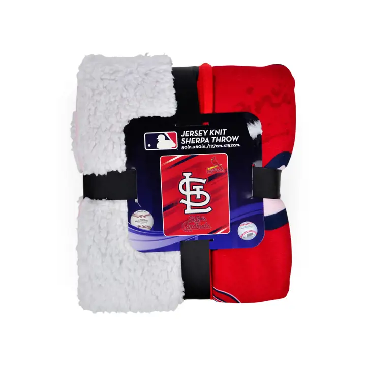 Couverture en tricot sherpa des Cardinals de St. Louis rouge/blanc