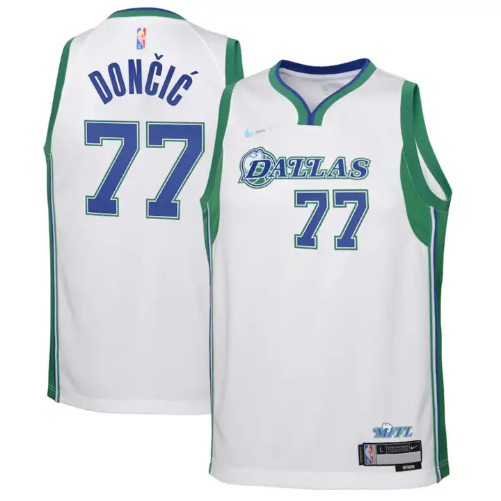 MAVS NBA Maillot Swingman Jeune Mixtape 21 Luka Doncic BLANC
