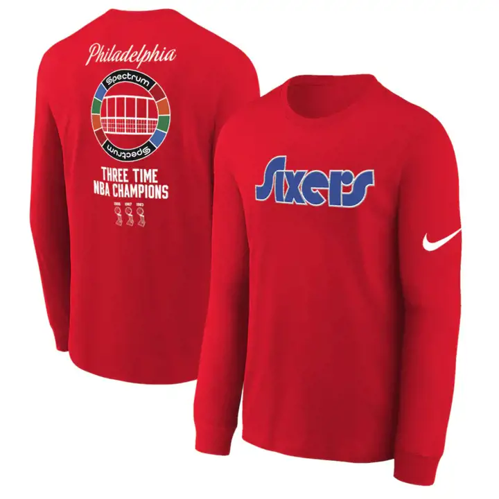 T-shirt à manches longues rouge Philadelphia 76ers NBA Youth CTS MMT 21